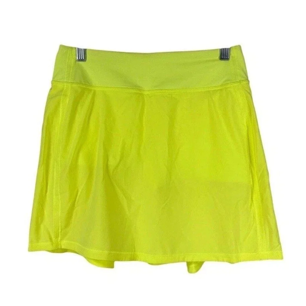 Lululemon Pace Rival Mid-Rise Skirt Extra Long Electric Lemon Women's Size 4 - Picture 8 of 10